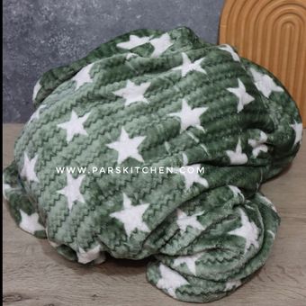 پتو مسافرتی دونفره طرح ستاره سبز