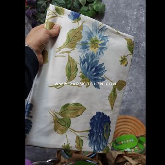 ملافه تکنفره بزرگ ترک گل آبی