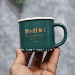 ماگ سرامیکی مات طلاکوب سبز