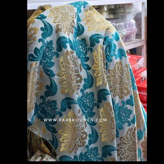 پارچه مخمل گل طلایی ترکیه