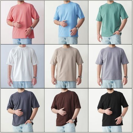 تیشرت بیسیک مردانه پنبه ای دو نخ مردانه - کد 0035