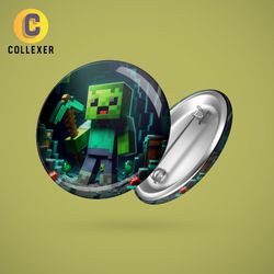 پیکسل بازی ماینکرافت طرح کریپر (Minecraft) سنجاقی و مگنتی - کد 01