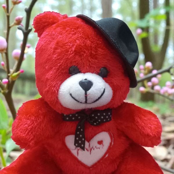 عروسک مدل خرس کلاهدار ارتفاع 20 سانتی متر