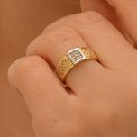 ست حلقه طلا 18 عیار طلای مستجابی مدل نیک کد 5059