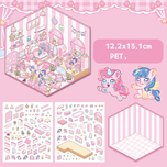 استیکر سه بعدی دو برگ