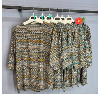 تونیک یقه گرد طرح گلیمی کد 126