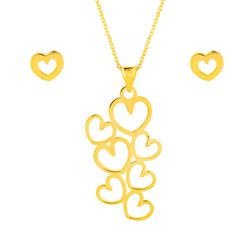 نیم ست طلای 18 عیار زنانه مریم اکرمی گلد گالری مدل GLE174