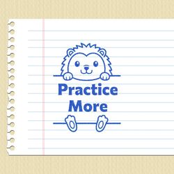 مهر تشویقی انگلیسی - practice more خارپشت