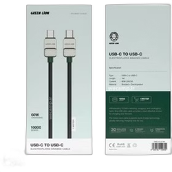 کابل USB-C به USB-C بافته شده و الکتروپلیت شده گرین لاین Green Lion