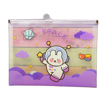 پوشه زیپی دو حالته A4 طرح خرگوش فضانورد