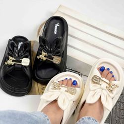 دمپایی صندل فانتزی مدل خرگوشی پاپیونی (لژدار - نرم و راحت)