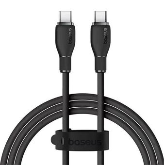 کابل شارژ و دیتا 100 وات USB-C بیسوس مدل Pudding Series P10355702111-B2 طول 2 متر