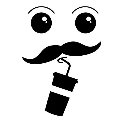 استیکر یخچال صالسو آرت طرح mustache drink az
