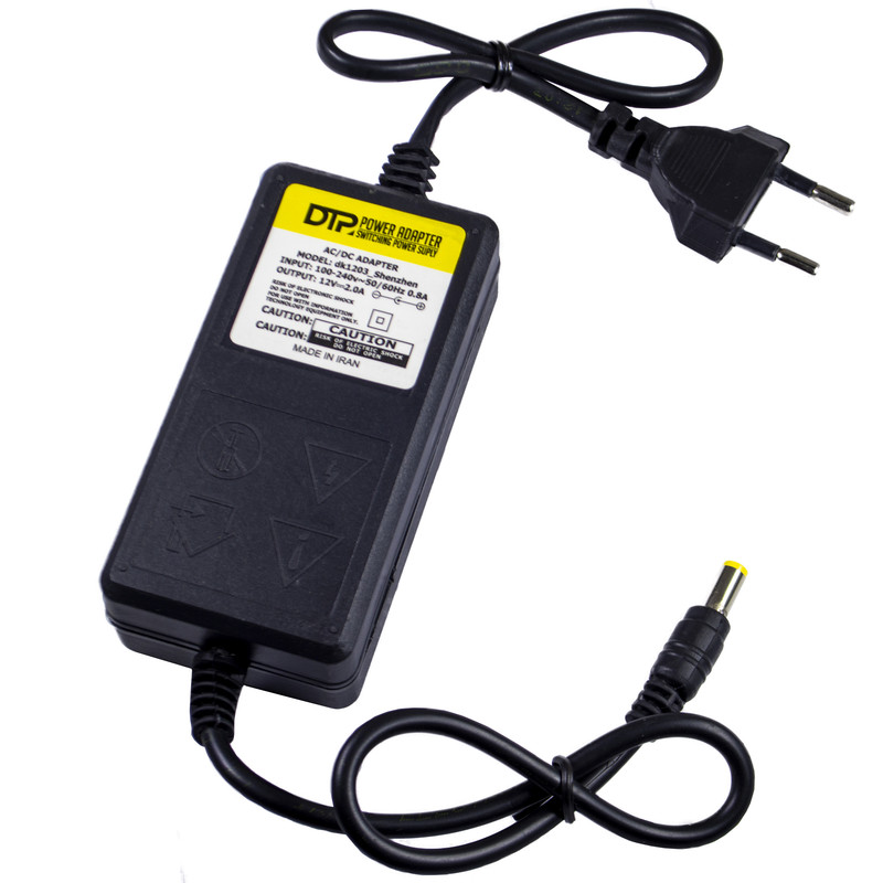 منبع تغذیه سوئیچینگ آداپتور 12 ولت 2 آمپر دی آی پی مدل 12V-2A 