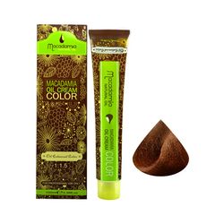 رنگ موی ماکادامیا شماره 8.34 حجم 100 میلی لیتر رنگ بلوند تنباکویی روشن همراه اکسیدان 3٪