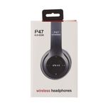 هدفون بلوتوثی مدل P47 EDR بدون قابلیت نویز کنسلینگ، درگاه USB Type-C، دارای شیار کارت حافظه، مقاومت در برابر رطوبت و عرق