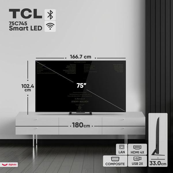 تلویزیون 75 اینچ اولد هوشمند تی سی ال مدل 75C745