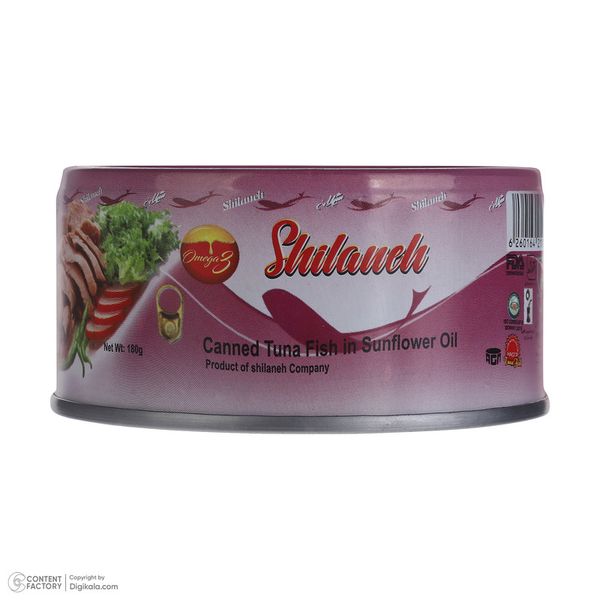 کنسرو ماهی تون در روغن آفتاب گردان شیلانه - 180 گرم 24 عددی