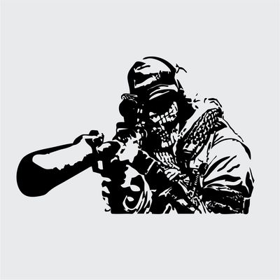 استیکر دیواری استیک مدل Call of Duty Sniper کد C02