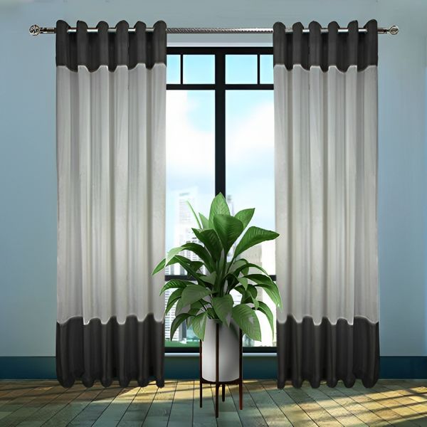 پرده تیکو دکو مدل کتان هرینگ ژور دار شش چین سایز 225x275 سانتیمتر