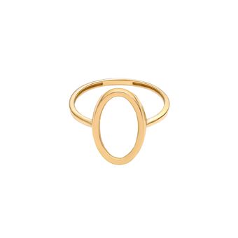 انگشتر طلا 18 عیار زنانه مریم اکرمی گلد گالری مدل بیضی توخالی