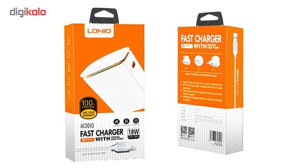 شارژر دیواری سریع الدینیو مدل A1301Q