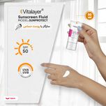 فلوئید ضد آفتاب بیرنگ ویتالیر، spf 50، مدل 0128، مناسب پوست های حساس با حجم 50 میلیلیتر، ضد حساسیت، محافظتکننده در برابر اشعه