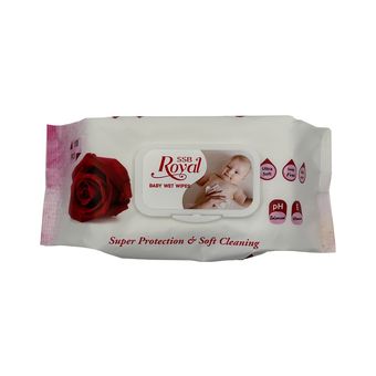 دستمال مرطوب کودک رویال اس اس بی مدل رز بسته 120 عددی*585