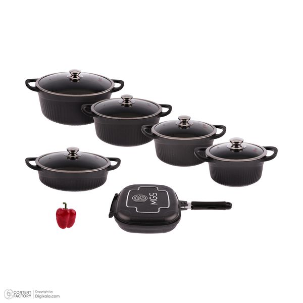 سرویس تابه و قابلمه گرانیتی 15 پارچه ام جی اس مدل GD1511