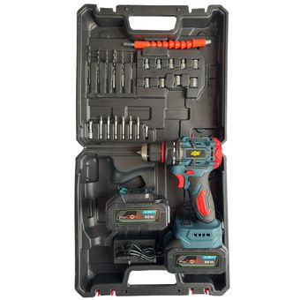 دریل پیچ گوشتی شارژی براشلس 10 میلیمتر 88 ولت مدل JB-25105K مجموعه 40 عددی