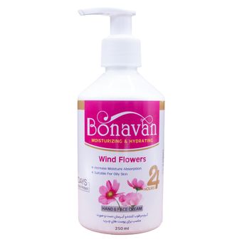 کرم مرطوب کننده و آبرسان دست و صورت بناوان مدل  Wind Flowers حجم 250 میلی لیتر