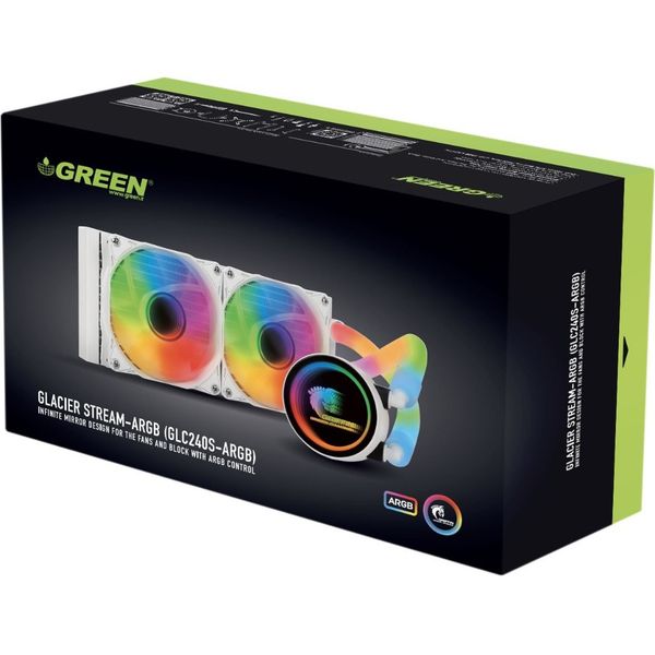 CPU COOLING GREEN GLACIER 240 STREAM ARGB