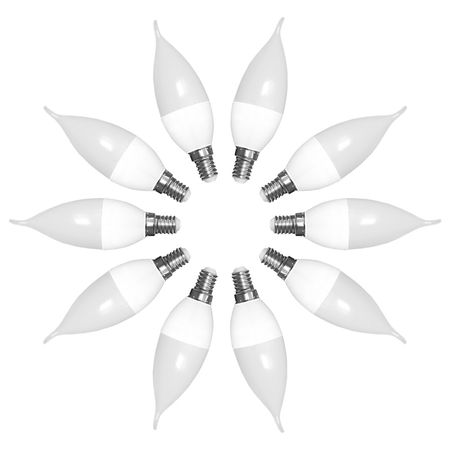 لامپ اس ام دی 7 وات ای دی سی مدل شمعی اشکی  پایه E14 بسته 10 عددی