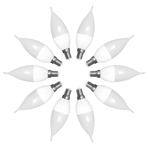 لامپ اس ام دی 7 وات ای دی سی مدل شمعی اشکی  پایه E14 بسته 10 عددی