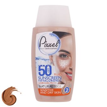 کرم ضدآفتاب پیکسل مدل Natural BEIGE، مناسب پوست خشک و حساس حجم 50 میلی‌لیتر