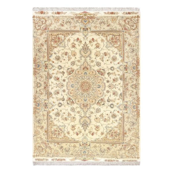 فرش ماشینی زانیس مدل 505 طرح علیا زمینه کرم