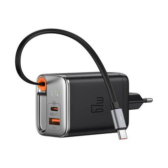 شارژر دیواری 67 وات 2 پورت مک دودو مدل CH-410 به همراه کابل Type-C با گارانتی شرکتی