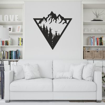 استیکر چوبی طرح کوه