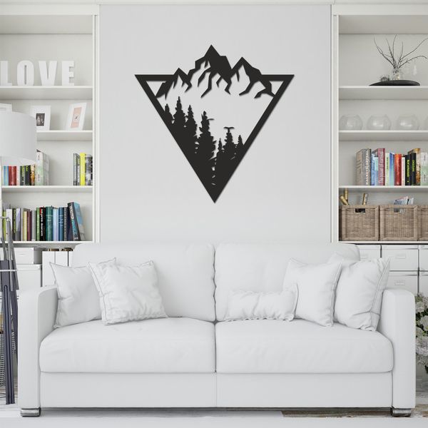 استیکر چوبی طرح کوه