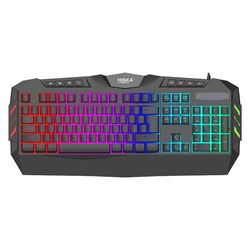 کیبورد گیمینگ هیسکا مدل HX-KEG400 RGB، سوییچ ممبران، Full-Size نورپردازی RGB