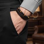 دستبند چرم و سنگ طبیعی  برسانو مدل فرمانروای شب کد 1199