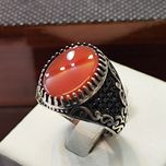 انگشتر نقره مردانه مدل سنگ عقیق اسپرت کد 54