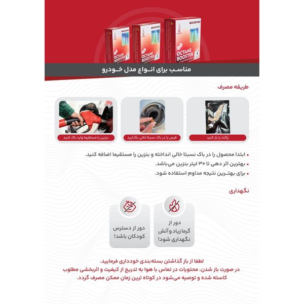 قرص اکتان و مکمل سوخت بوستر بسته 2 عددی