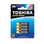 باتری نیم قلمی توشیبا مدل سوپر آلکالاین آلفاپاور بسته 4 عددی