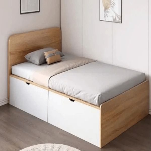 تخت خواب ملامینه یک نفره افرا مدل b2 سایز 90×200 سانتی متر