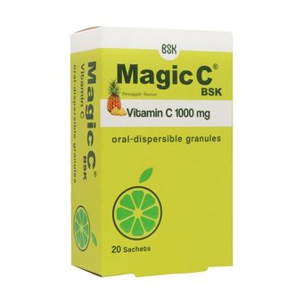 ساشه مجیک ویتامین C 1000 میلی گرم با طعم اناناس بنیان سلامت کسری بسته 20 عددی