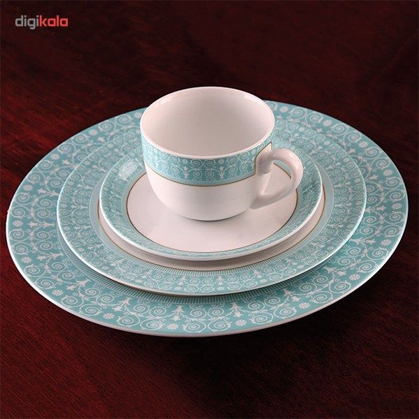 سرویس 102 پارچه چینی زرین ایران سری ایتالیا اف مدل سپید صدف درجه یک