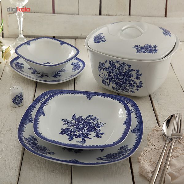 سرویس غذاخوری 27 پارچه 6 نفر چینی زرین ایران مدل فلورانس سری کواترو درجه عالی