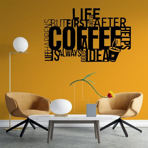 استیکر مدل چوبی طرح کافه کد S49