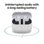 هدفون بلوتوثی توگوشی سامسونگ مدل Galaxy Buds 3 FE با نویز کنسلینگ فعال، قابلیت پخش صدای محیطی، عمر باتری 6 ساعت و مقاومت در براب